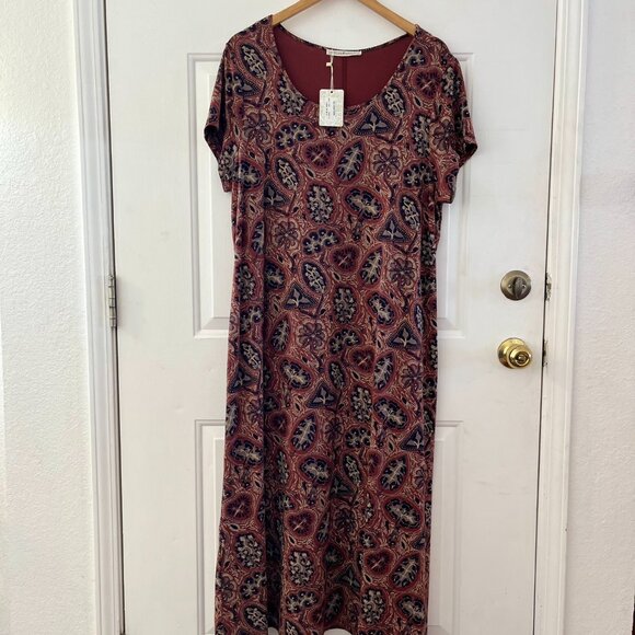 Peruvian Connection Woman's Plus-Size Brown Floral Casbah Maxi Dress Sz XXL - Picture 10 of 11